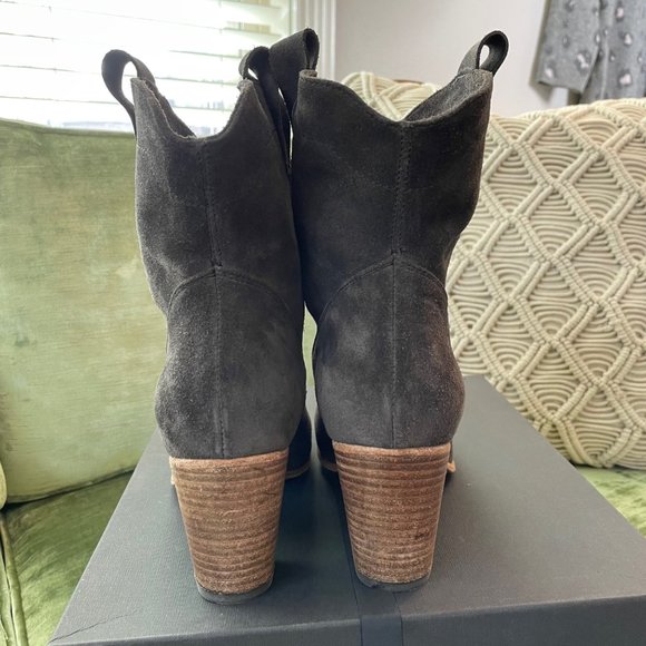 Alberto Fermani Chiara Ankle Boots in Anthracite Size 7.5 Sz 37.5 Stacked Heel - Picture 3 of 11